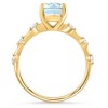 Pompeii3 2 1/4Ct Oval Blue Topaz Diamond Ring White or Yellow Gold Lab Created - 3 of 4