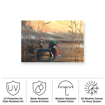 Geno Peoples 30x47 Outdoor Canvas Art with Wood Ducks