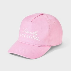 Girls' 'Literally Just a Girl' Baseball Hat - Pink - 1 of 3