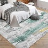 Washable Abstract Area Rug, Non-Slip, Low Pile, Faux Wool, Stain-Resistant for Bedroom, Living Room - 4 of 4