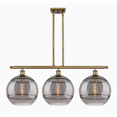 Rochester - 3 Light Stem Hung Island In Industrial Style-13.88 Inches Tall and 38.5 Inches Wide