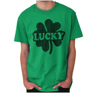 Men's Lucky 4 Leaf Clover St Patrick's Day Graphic T Shirt Brisco Brands - 1 of 4