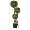 35.5" Artificial Ball Boxwood Topiary Tree Fake Plant in Pot for Indoor Outdoor Living Room Decoration Light - 3 of 4