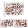 Aoibox 77 Pack Assorted Shatterproof Christmas Ornaments Set Rose Gold Decorative Baubles for Xmas Tree Multiple Sizes and Shapes - 2 of 4