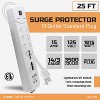 Digital Energy® Heavy-Duty Surge Protector Power Strip, 10 Outlets with 2 USB Ports and Coaxial, Phone, and Modem Protection (25 Ft. cord; White) - 4 of 4
