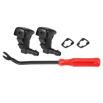 Unique Bargains Front Windshield Wiper Washer Nozzle Spray Jet Kit 85381-04030 for Toyota Tacoma 1995-1997 2000-2004 Black 5 Pcs