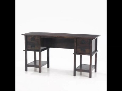 Curado Cherry Spacious Home Office Desk with File Storage
