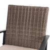 3pc Outdoor Bar Set with Faux Wood Tabletop & Metal/Wicker Stools - Captiva Designs: Poolside Dining Furniture - 3 of 4