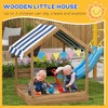 VYNXARIA Wooden Sandbox with Canopy House Design for 3-7 Years Old, Brown - 4 of 4