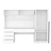 TIRAMISUBEST 2-Door Wooden Wardrobe Desk - Mobile Storage with Shelves, Drawers & Locking Wheels | Space-Saving Bedroom Organizer - 3 of 4