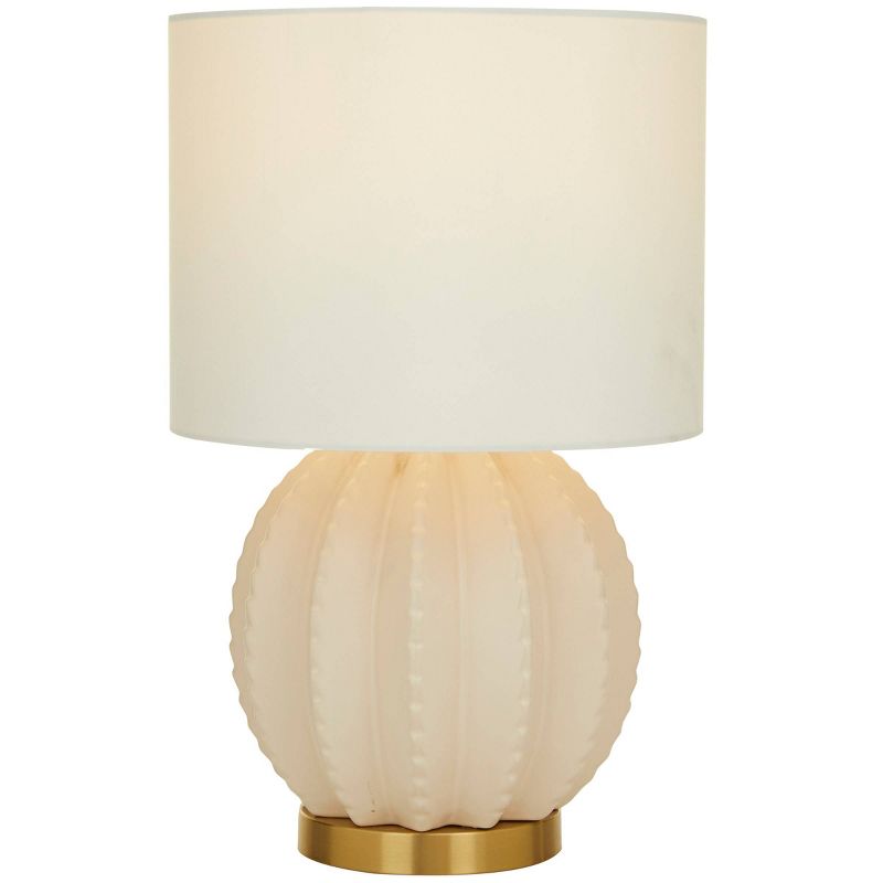 Ceramic Gourd Style Base Table Lamp with Drum Shade Cream - CosmoLiving by Cosmopolitan, 1 of 6