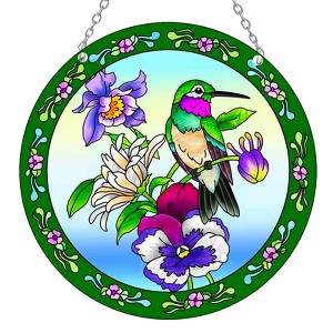 AUFURI 6 in. Hummingbird Stained Glass Suncatcher with hook, Indoor Window Hanging Hummingbird Gifts - 1 of 4