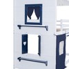 PAGED Twin Size Bunk Bed with Windows and Sills, Wooden Bed Frame with Tent, Ladder and Guardrail, Modern Loft Bed for Boy and Girl - 4 of 4
