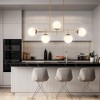 LLHZSY Modern Transitional 5-Light Chandelier Frosted Glass for Dining Room - Gold/Black&Gold - 3 of 4