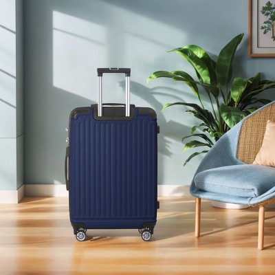 INFURNIC Bag And Luggage Sets 3 Piece Durable Rolling Suitcases with Silent Wheels, Stylish Travel Luggage Suitcase Set, Blue, 20.87"*11.81"*30.31"