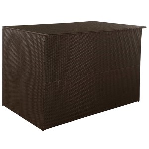 vidaXL Patio Storage Box Brown 59 in.x39.4 in.x39.4 in. Poly Rattan - 1 of 4