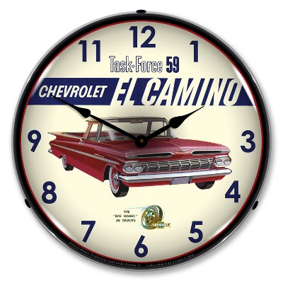 Collectable Sign & Clock | 1959 El Camino LED Wall Clock Retro/Vintage, Lighted