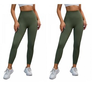 INSPIRE CHIC 2 Pcs Women's High-Waisted Tummy Slimming Cycling Running Workout Control Panties - 1 of 4