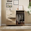 43.3'' H Armoire Wardrobe Closet with 4 Drawers and 2 Doors, Hanging Rod, Multifunctional Wooden Dresser with Storage Closet, Bathroom Cabinet - 3 of 4