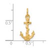 Black Bow Jewelry 14k Yellow Gold Diamond Cut Anchor Charm or Pendant - 4 of 4