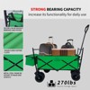 Garvee Collapsible Wagon, Folding Garden Outdoor Park Utility Wagon, Picnic Camping Cart with Wheels for Outdoor Garden, Green - 4 of 4