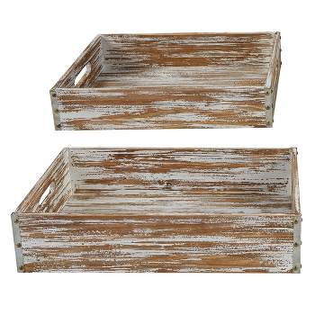 Mela Artisans Decorative Wooden Box with Hinged Lid WhiteFinish, Extra  Large, 10.5 x 7.5 x 4 Inch