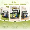 3-in-1 HDPE Potting Bench with Shelves and Hooks – Durable Outdoor & Indoor Planting Table - 2 of 4