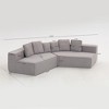 GDFStudio Rhea 132'' 2-Seater Modern Teddy Fleece Sectional Sofa with 6 Cushions - 3 of 4