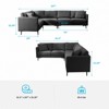 Mjkone Modern Linen 107" Convertible L-shaped Couch, Oversized Sectional Sofa, 5 Seat Corner Sofa Couch With Carbon Steel Legs - 3 of 4