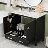 ALEXOUN Bathroom Vanity with Ceramic Sink,Wood Floor Standing Bathroom Vanity Cabinet with Double-Layered Storage Shelves & Divided Drawer - 2 of 4