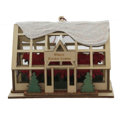 Ginger Cottages 3.5" Ginger Garden Center Poinsettia Winter  -  Tree Ornaments