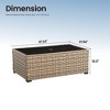 XIZZI Outdoor Coffee Table with Umbrella Base Insert, All-Weather Wicker Patio Table with Center Umbrella Hole, Rectangular Umbrella Table, Brown - 3 of 3