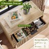Modern Fluted 3 Drawer Dresser for Bedroom, Wide Chest of Drawers with Metal Handles Legs, Clothes Storage Cabinet Organizer for Living Room - 4 of 4