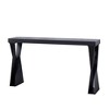Gulches 58 Inch Modern Console Table Narrow 12 Depth Black Manufactured Wood Crossed X Legs For Hallway Living Room Office - 4 of 4
