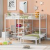 PAGED Twin Size Bunk Bed Modern Simple Metal Quadruple Bed Frame with Guardrail and Ladder, Space Saving - 2 of 4