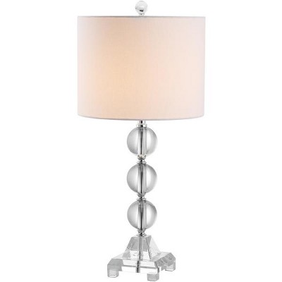 Fiona 23.5" Traditional Clear Crystal Table Lamp with Linen Shade