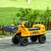 Qaba Kids Ride On Construction Front Loader Tractor, Excavator Scooter w/ Controllable Digging Bucket, Safe & Fun Vehicle Toy for Toddlers, Yellow - 2 of 4