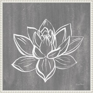 Amanti Art Lotus on Silver by Farida Zaman Framed Canvas Wall Art - 1 of 4