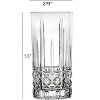 12 Ounce Tall Drinking Glass-Textured Cut Glass, Set of 6 - 2 of 4