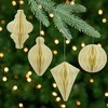 Northlight Foldable Paper Honeycomb Christmas Finial Ornaments - 4" - Cream - Set of 4 - 2 of 4