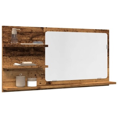 vidaXL Bathroom Mirror Cabinet Old Wood Engineered Wood, Glass