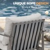 HAPPATIO Patio Bistro Set Outdoor - 3 Pieces Patio Aluminum Conversation Set, 2 Chairs with Backrest Rope Design and Side Table for Garden, Pool. - 4 of 4