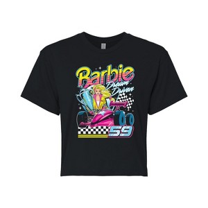 Women's - Barbie - Racecar Comic -Juniors Cropped Graphic T-Shirt Cropped Graphic T-Shirt - 1 of 4
