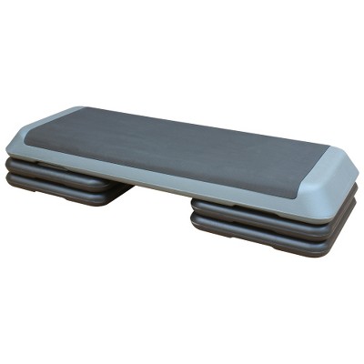 BestParts 3-Height Aerobic Step w/4 Risers - 330lbs Capacity, Non-Slip HDPE Platform, Gray