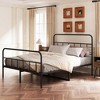 Hooseng Queen Size Metal Bed Frame, Platform Bed with Headboard and Footboard, Functional Mattress Foundation Bed Frame, Black - 2 of 4