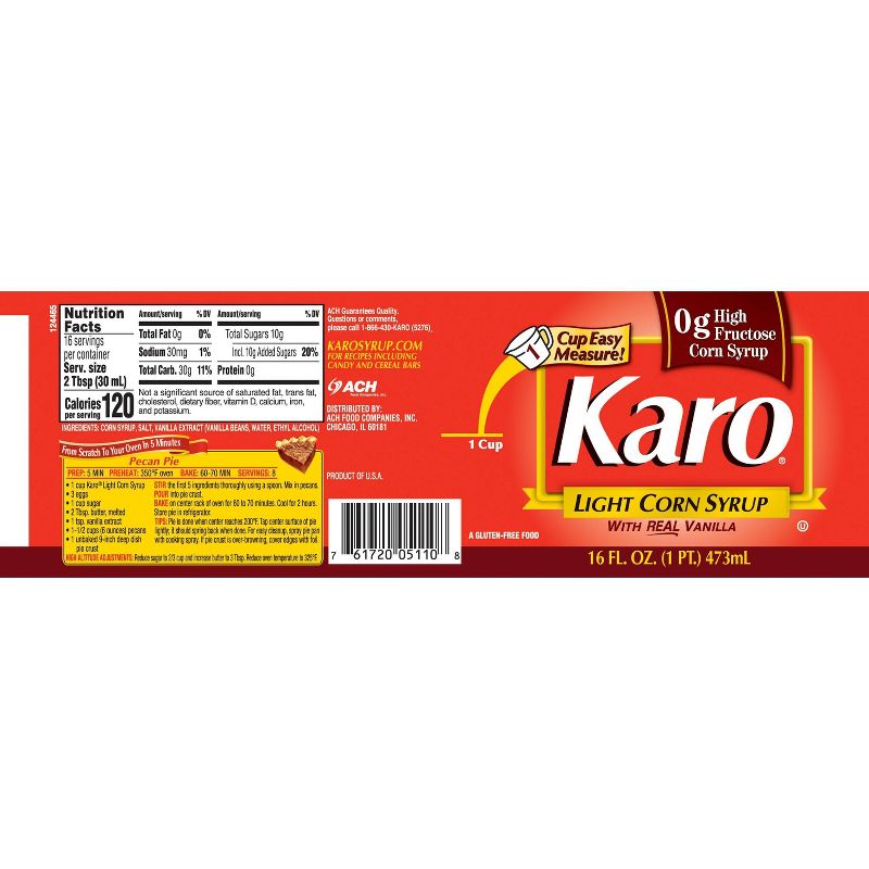 Karo Light Corn Syrup with Real Vanilla - 16 fl oz, 3 of 6