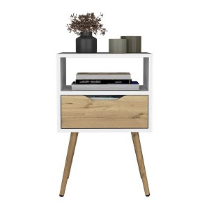 NicBex 15.8 inch Wide Nightstand with 1 Drawer,Modern Side Table with Four Legs and One Open Shelf,Bedside Table for Bedroom,Living Room - 1 of 4
