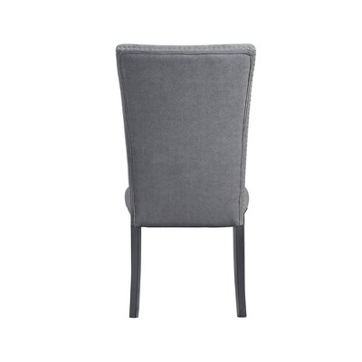 Stratton Standard Height Dining Set with Marble Top and Charcoal Upholstered Chairs