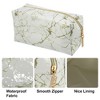 Unique Bargains Makeup Bag Cosmetic Travel Bag Make Up Brush Organizer Bag Marble Makeup Storage Toiletry Bag for Women 7"x3"x4" 1 Pcs - 3 of 4