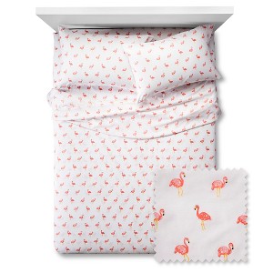 Flamingos Sheet Set - Pillowfort , Size: TWIN, Orange Pink White